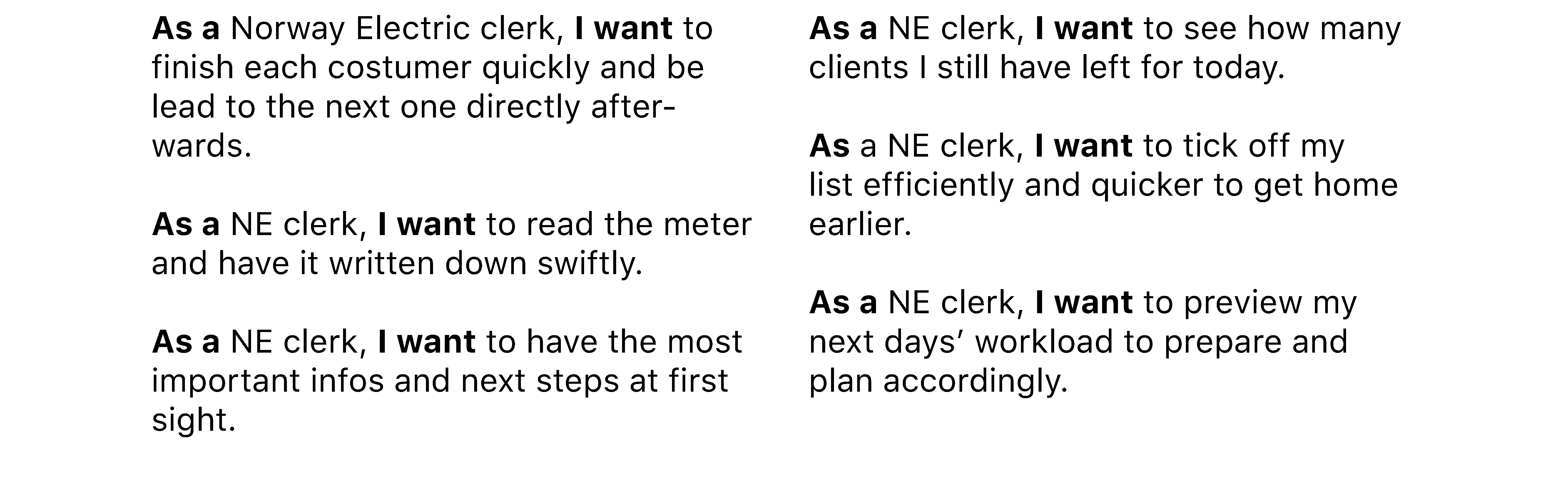 User Stories